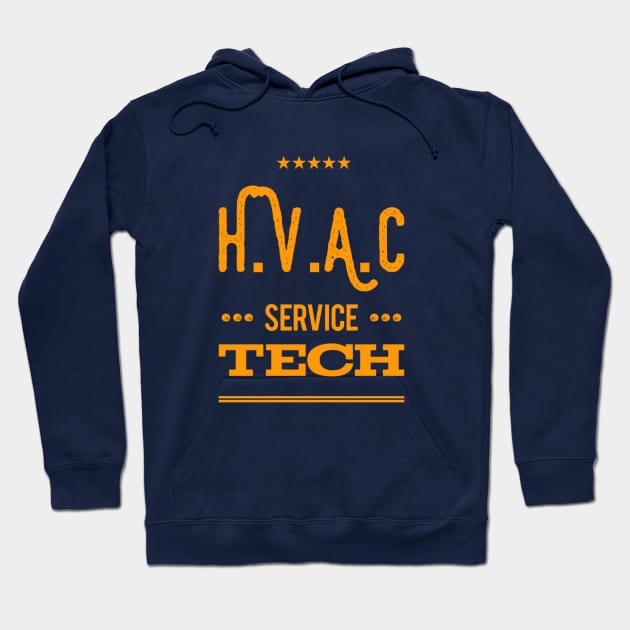 Five Stars Hvac Service Tech Hoodie by The Hvac Gang